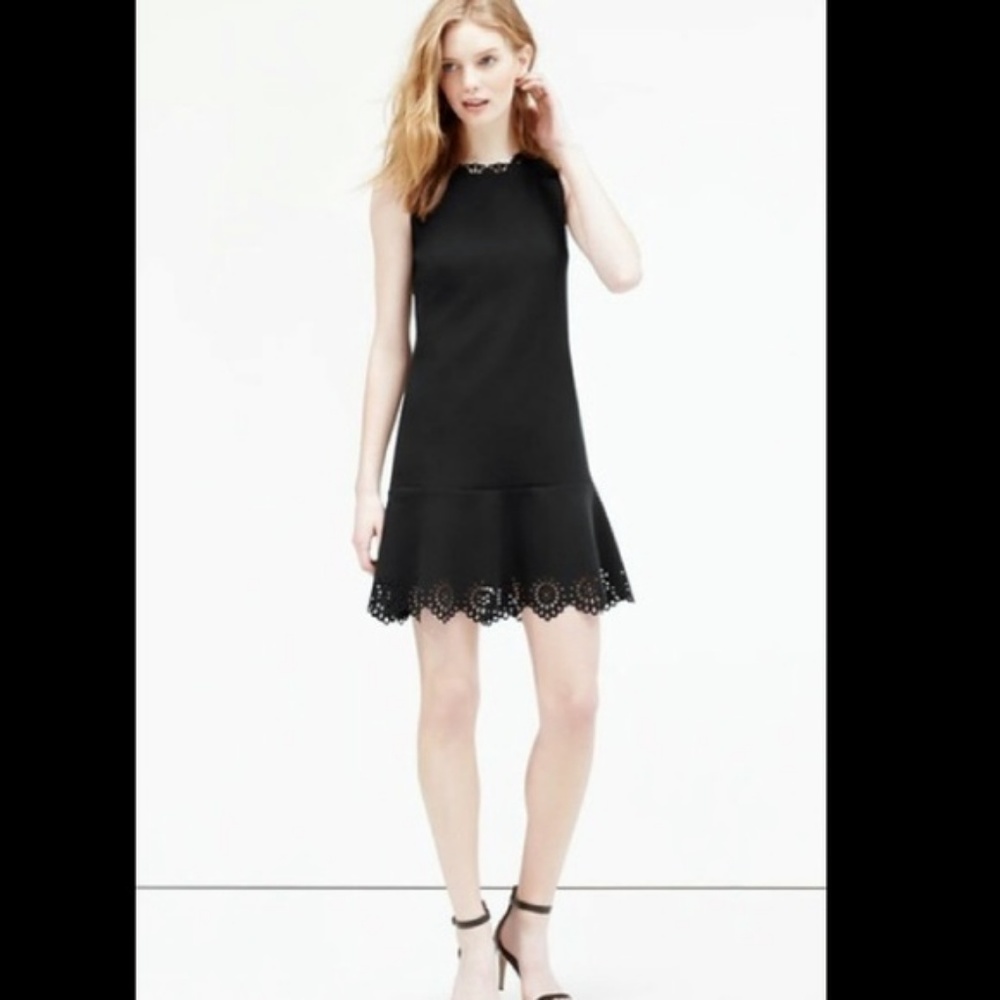 BNWT Black laser cut trim dress by Loft size 00P